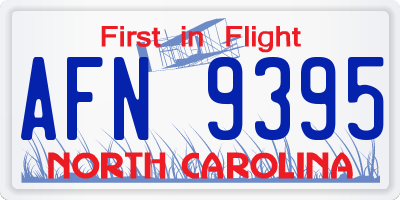 NC license plate AFN9395