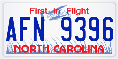 NC license plate AFN9396