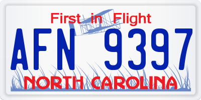 NC license plate AFN9397