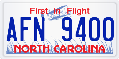 NC license plate AFN9400