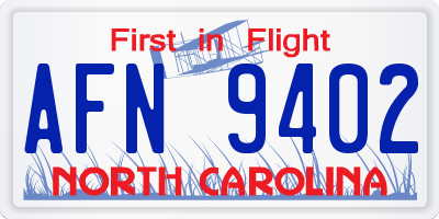 NC license plate AFN9402