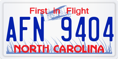 NC license plate AFN9404