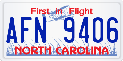 NC license plate AFN9406