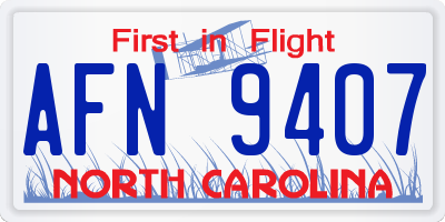 NC license plate AFN9407
