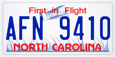 NC license plate AFN9410