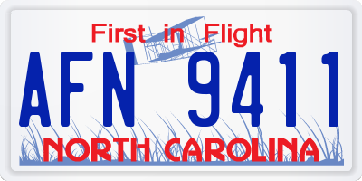 NC license plate AFN9411
