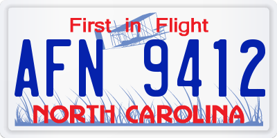 NC license plate AFN9412