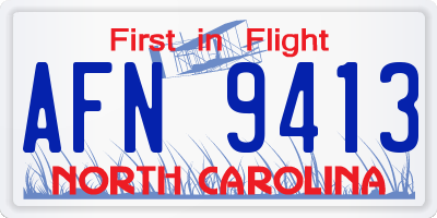NC license plate AFN9413