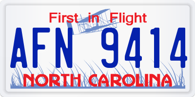 NC license plate AFN9414