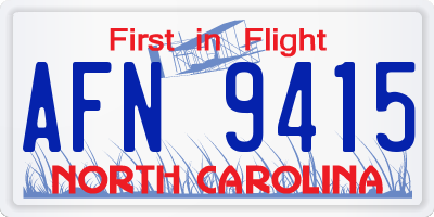 NC license plate AFN9415