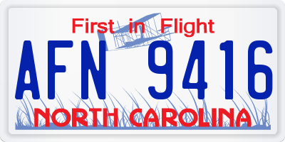 NC license plate AFN9416