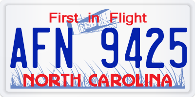 NC license plate AFN9425