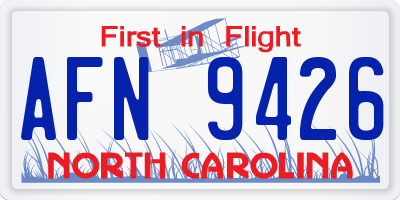 NC license plate AFN9426