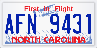 NC license plate AFN9431