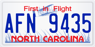 NC license plate AFN9435