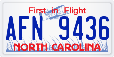 NC license plate AFN9436
