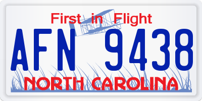 NC license plate AFN9438