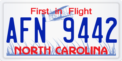 NC license plate AFN9442