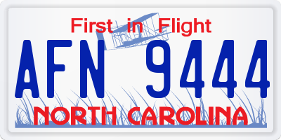NC license plate AFN9444