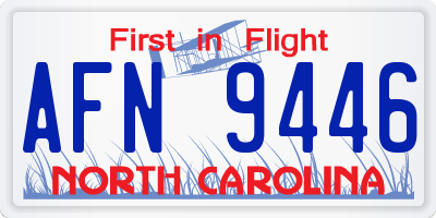 NC license plate AFN9446