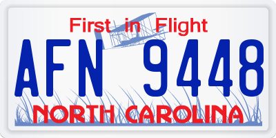 NC license plate AFN9448