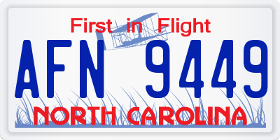 NC license plate AFN9449