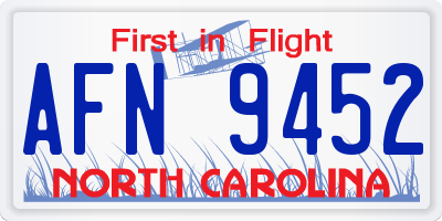 NC license plate AFN9452