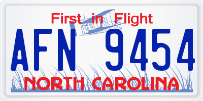 NC license plate AFN9454