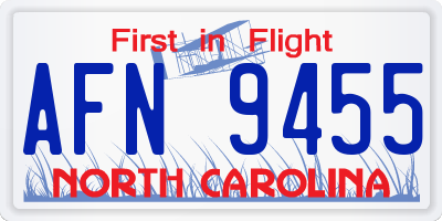 NC license plate AFN9455