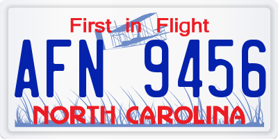 NC license plate AFN9456
