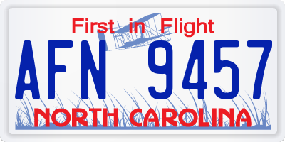 NC license plate AFN9457
