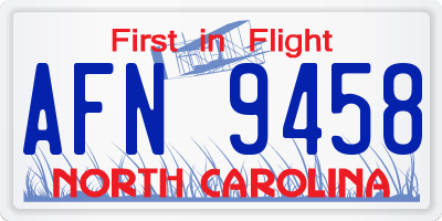 NC license plate AFN9458