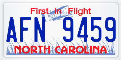 NC license plate AFN9459