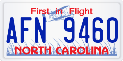 NC license plate AFN9460