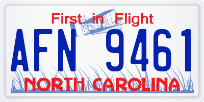 NC license plate AFN9461