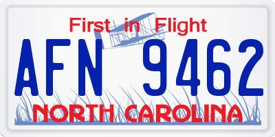 NC license plate AFN9462