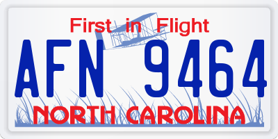 NC license plate AFN9464