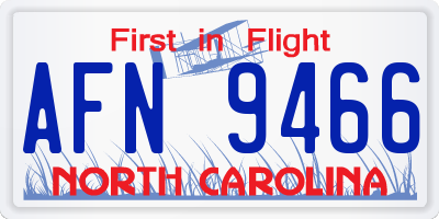 NC license plate AFN9466