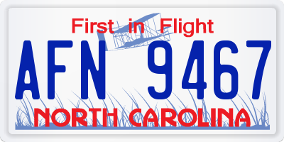 NC license plate AFN9467