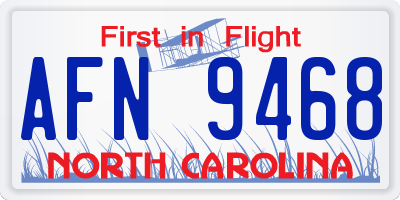 NC license plate AFN9468