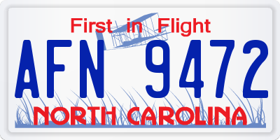 NC license plate AFN9472