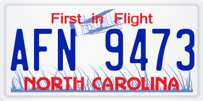 NC license plate AFN9473
