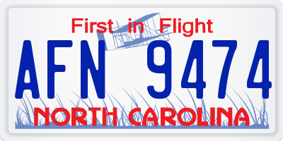NC license plate AFN9474
