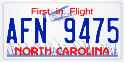 NC license plate AFN9475