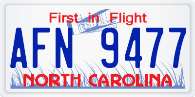 NC license plate AFN9477