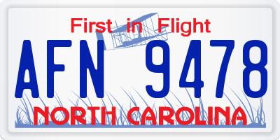 NC license plate AFN9478