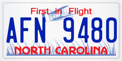 NC license plate AFN9480