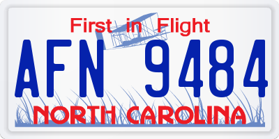 NC license plate AFN9484