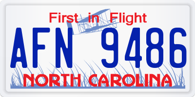 NC license plate AFN9486