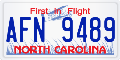 NC license plate AFN9489